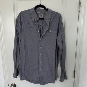 Cinch Navy Striped Casual Button Down Shirt